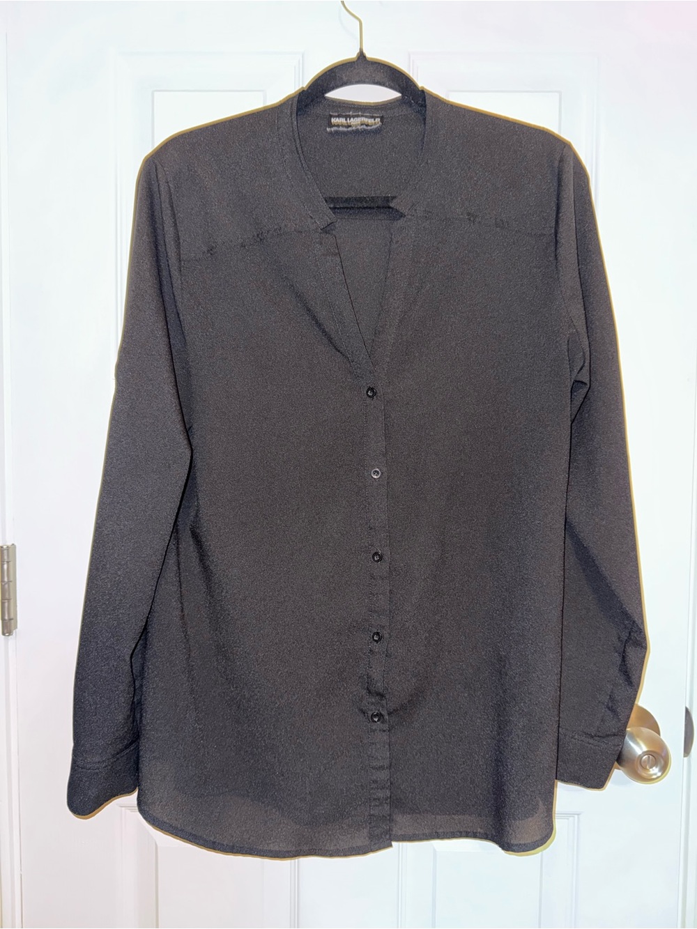 Karl Lagerfeld Black Button-Up Shirt